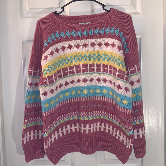 VINTAGE Knit Kawaii Peruvian Oversized Sweater - Picture 3 of 11